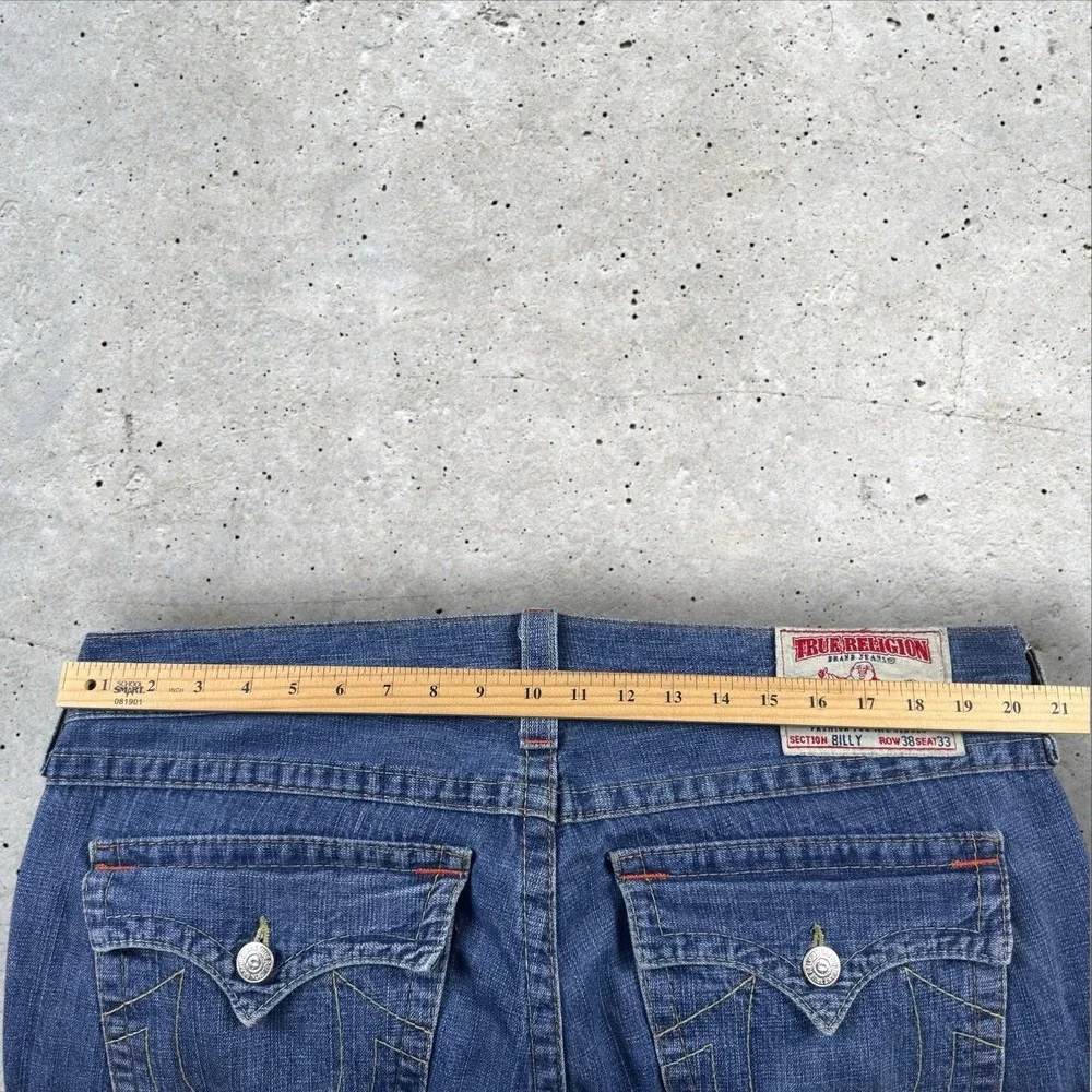 Vtg True Religion Billy Bootcut Jeans 38x33‎ Flap Pocket USA Y2K